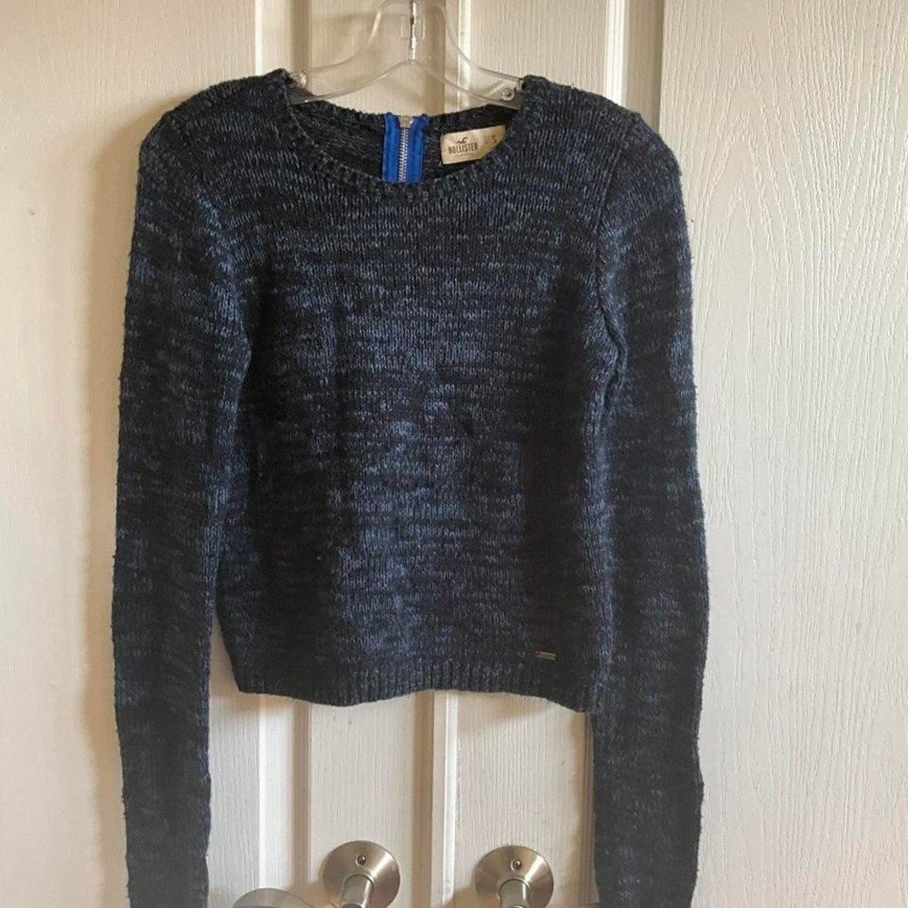 Hollister Blue and Black Sweater with Zipper